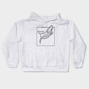 Whale and paper boat Kids Hoodie